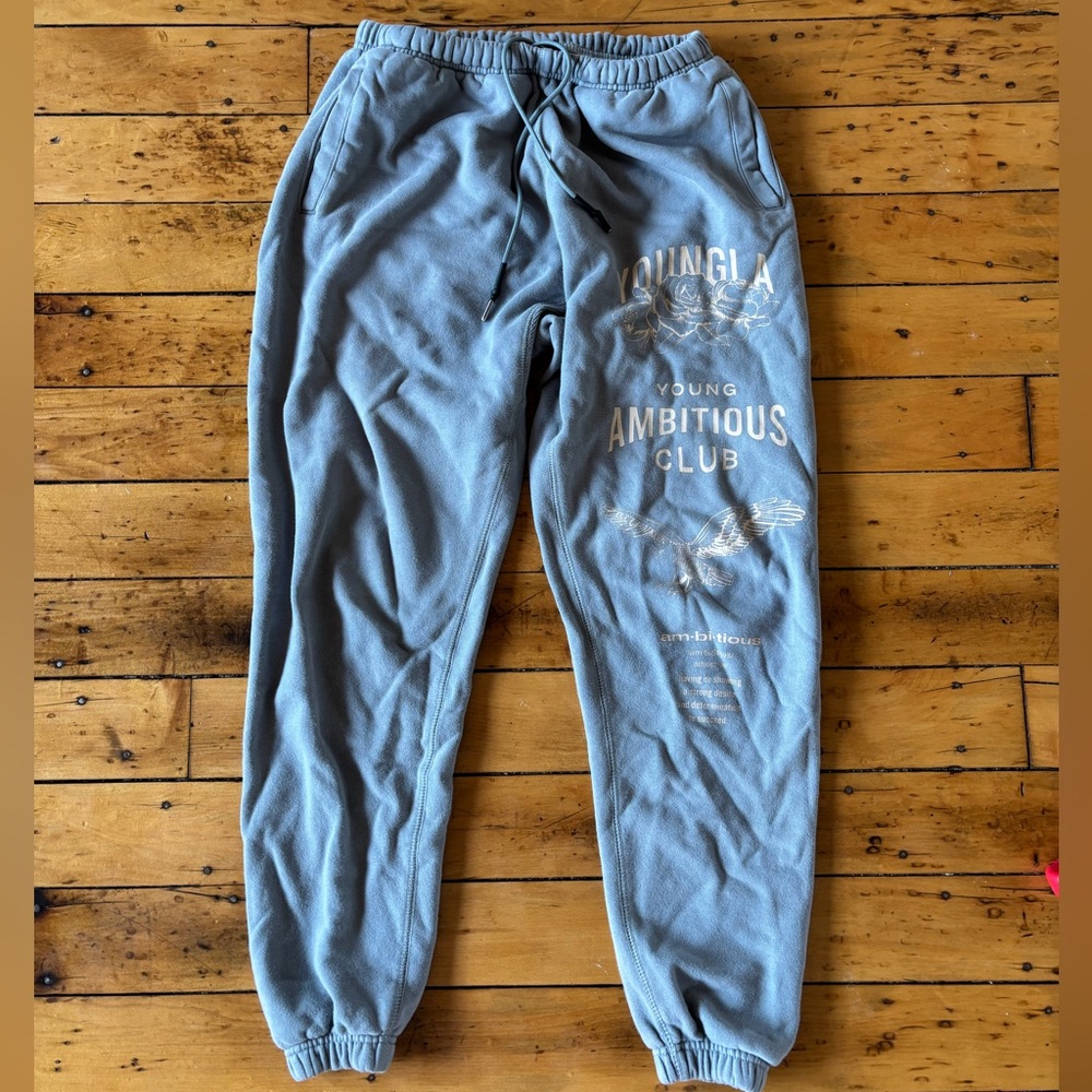 YoungLA Joggers Mens Medium Immortal Dreamer 233 Sweatpants Light Blue Y2K